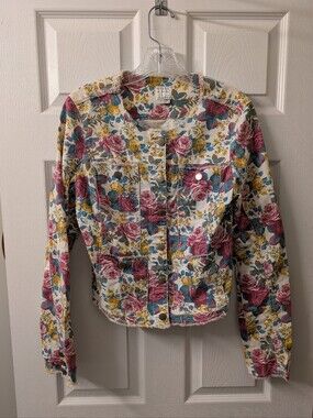 Ladies Floral Jacket Guess Boho Short Cotton Casual